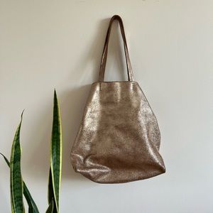 Zara Metallic Boho Bag in Champagne Glitter - 100% Genuine Leather